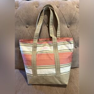 Hand Made With Love Brand Striped Tote Bag